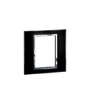 Plate British standard Arteor - patrat - 3 module 1-module - mirror negru