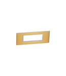 Plate British standard Arteor - patrat - 6 module - gold brass