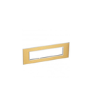 Plate British standard Arteor - patrat - 8 module - gold brass