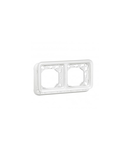 Plate support Plexo IP55 antibacterial-2 module-horiz mounting-modular-Artic alb