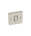 Plate switch Synergy -1 module -interm. -10 AX -250 V~ - Authentic brushed stainless steel
