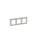 Plate Valena Life - cu label holder (horizontal) - 3 module - ivory