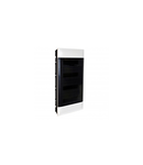 Practibox S Montaj incastrat cabinet pentru dry partition earth + neutral terminal blocks -Usa fumurie -4 randuri 18 module/rand