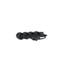 Prelungitor - German standard - 4x2P+E - unswitched - 1.5 m cord - negru