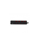 Prelungitor cu 2 USB prizas and LED - multi-standard - 2.4 A total - 3 m cord - negru