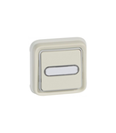 Push-button Plexo IP55 - illuminated changeover + label holder -flush mounting -alb