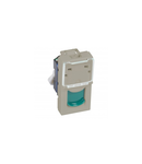 RJ 45 priza Arteor - category 6 UTP - 1 module - champagne cu verde shutter