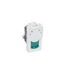 RJ 45 priza Arteor - category 6 UTP - 1 module - alb, verde shutter