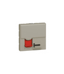 RJ 45 priza Arteor - category 6 UTP + controlled access - 2 module - champagne cu rosu shutter