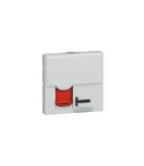 RJ 45 priza Arteor - category 6 UTP + controlled access - 2 module - soft alu cu rosu shutter