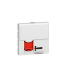 RJ 45 priza Arteor - category 6 UTP + controlled access - 2 module - alb cu rosu shutter