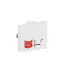 RJ 45 priza Mosaic - category 5e FTP + controlled access - 2 module - alb cu rosu shutter