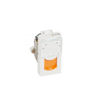 RJ 45 priza Mosaic - category 6A UTP - 1 module -alb cu galben shutter