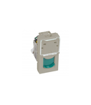 RJ45 priza Arteor - category 6A STP - 1 module - champagne cu verde shutter