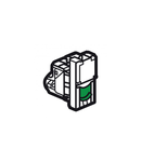 RJ45 priza Arteor - category 6A STP - 1 module - magnesium cu verde shutter