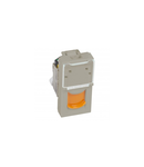 RJ45 priza Arteor - category 6A UTP - 1 module - champagne cu galben shutter