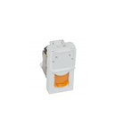 RJ45 priza Arteor - category 6A UTP - 1 module - soft alu cu galben shutter