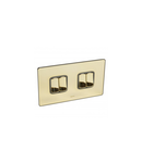 Single Pole plate switch Synergy -4 module -2-way -20 AX -250 V~ Sleek Design glossy gold