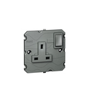 Single pole priza Arteor - BS 1363:2 - 13 A- 2P+E switched- 1-module - magnesium