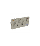 Single pole priza Arteor - BS 1363:2 - 13 A- 2P+E switched+neon - 2 module - champagne