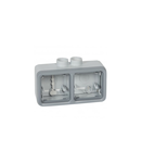 Doza aparenta Plexo IP55 - 2 module horizontal - pentru cable glands - gri