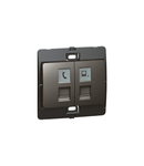 Telephone/data priza Mallia - RJ 11 + RJ 45 priza category 5e UTP - dark silver