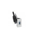 USB female 3.0 priza Arteor - preterminated - cu a 15 cm cord - 1 module - soft alu