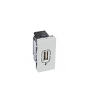 USB female priza Arteor - 1 module - soft alu