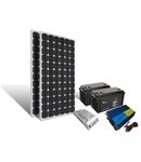 Kit solar fotovoltaic 300w/6ore ( 2 x panou solar 160w , 2 x baterie solara 100A , controler 12v/30A , inverter 12v/500w )