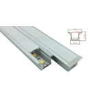 Profil ingropat cu dispersor pentru banda LED rigida YF-125 / aluminiu