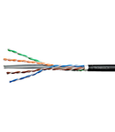 Cablu U/UTP Cat.6, 4x2xAWG23/1, PE de exterior, negru