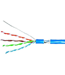 Cablu F/UTP Cat.5e, 4x2xAWG24/1, PVC, Eca, albastru, tambur