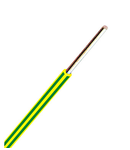Conductor rigid cu izolaţie din PVC H05V-U 1mm² galben/verde