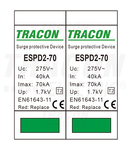 Descărcător de supratensiuneT2,AC,elem. mod. înlocuibil
Uc:275V; In:40kA; Imax:70kA; Up:1,7kV; 2P