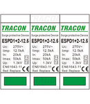 Descărcător de supratensiuneT1+T2,AC,elem. mod. înlocuibil
Uc:275V; Iimp:12,5kA; In:20kA; Imax:50kA; Up:1,3kV; 3P