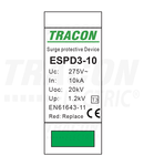 Descărcător de supratensiuneT3, integrat, AC
Uc:275V; In:10kA; Uoc:20kV; Up:1,2kV; 2P