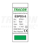 Descărcător de supratensiuneT3, integrat, AC
Uc:275V; In:5kA; Uoc:10kV; Up:1,2kV; 2P