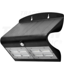 CIL de perete LED, panou fotovoltaic,detector mișcare, negru6,8 W, 4000 K, 800 lm, IP65, 3,7 V, 4 Ah