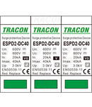 Descărcător de supratensiuneT2,DC,elem. mod. înlocuibilUcpv: 800V; In:20kA; Imax:40kA; Up:2,6kV