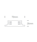 3PH-conector longitudinal, alb