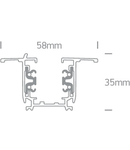 3PH-recessed track square 3m, alb