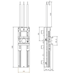 Adaptor 25A cu șină de montaj ajustabilă 45x160