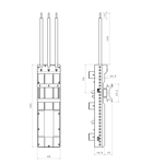 Adaptor 32A, Crossboard®, trifazat, 45 x 160 mm