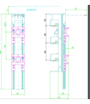 Adaptor bară 45 x 260, cu cablu AWG 12 (4 mm²)