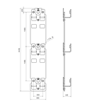 Adaptor plat, dublu pt. separator vertical de 185mm, NH00