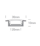 Alu Recessed Profile ptr.20mm Strips+Opal capac 2m