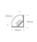 Alu Triangle Profile ptr.10mm Strips+Opal capac 2m