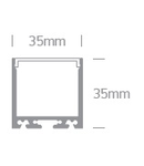 aluminiu Profil 7912/B + PC opal Difuzor, 2m negru