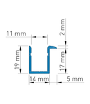 Aluminiumprofile KLT, L-2000mm B-19mm H-19mm