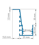 Aluminiumprofile TPB, L-2000mm B-46,5mm H-60mm